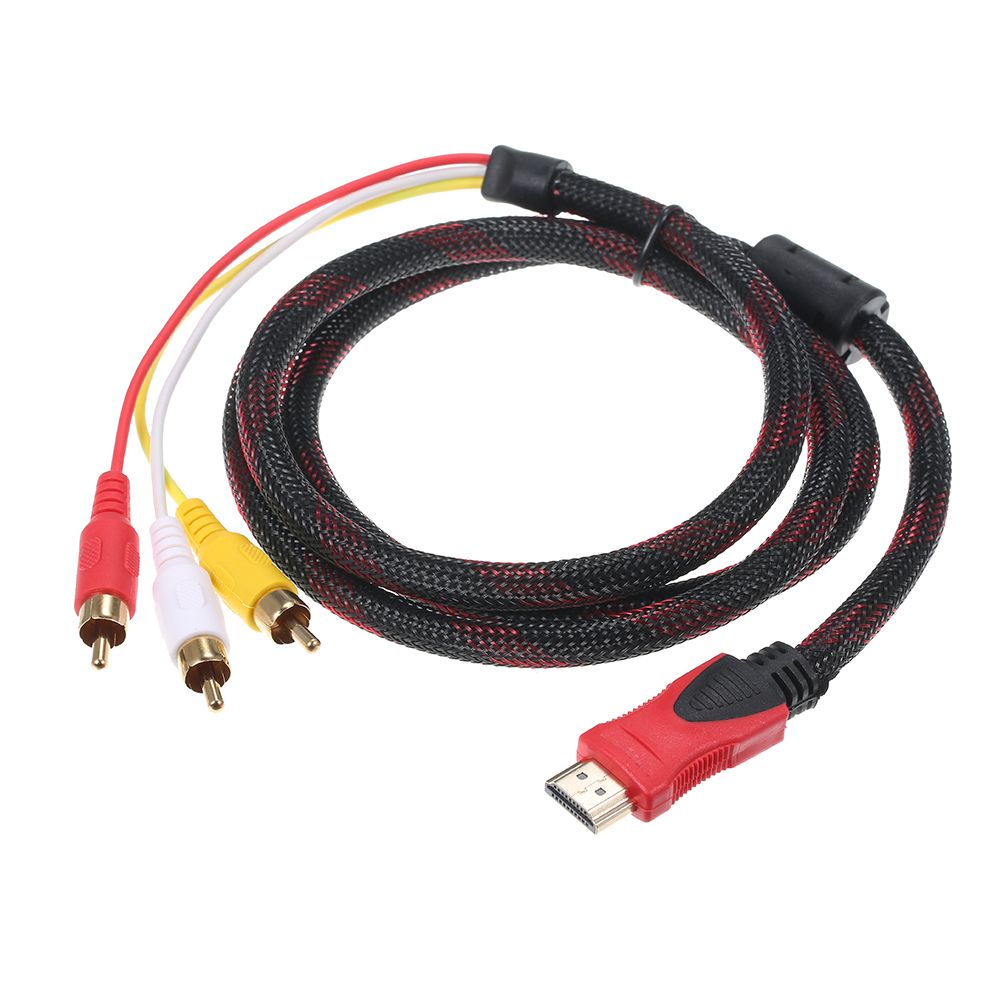 HD RCA Audio Video Cable HD To 3 RCA Male AV Wire Cord 1.5M