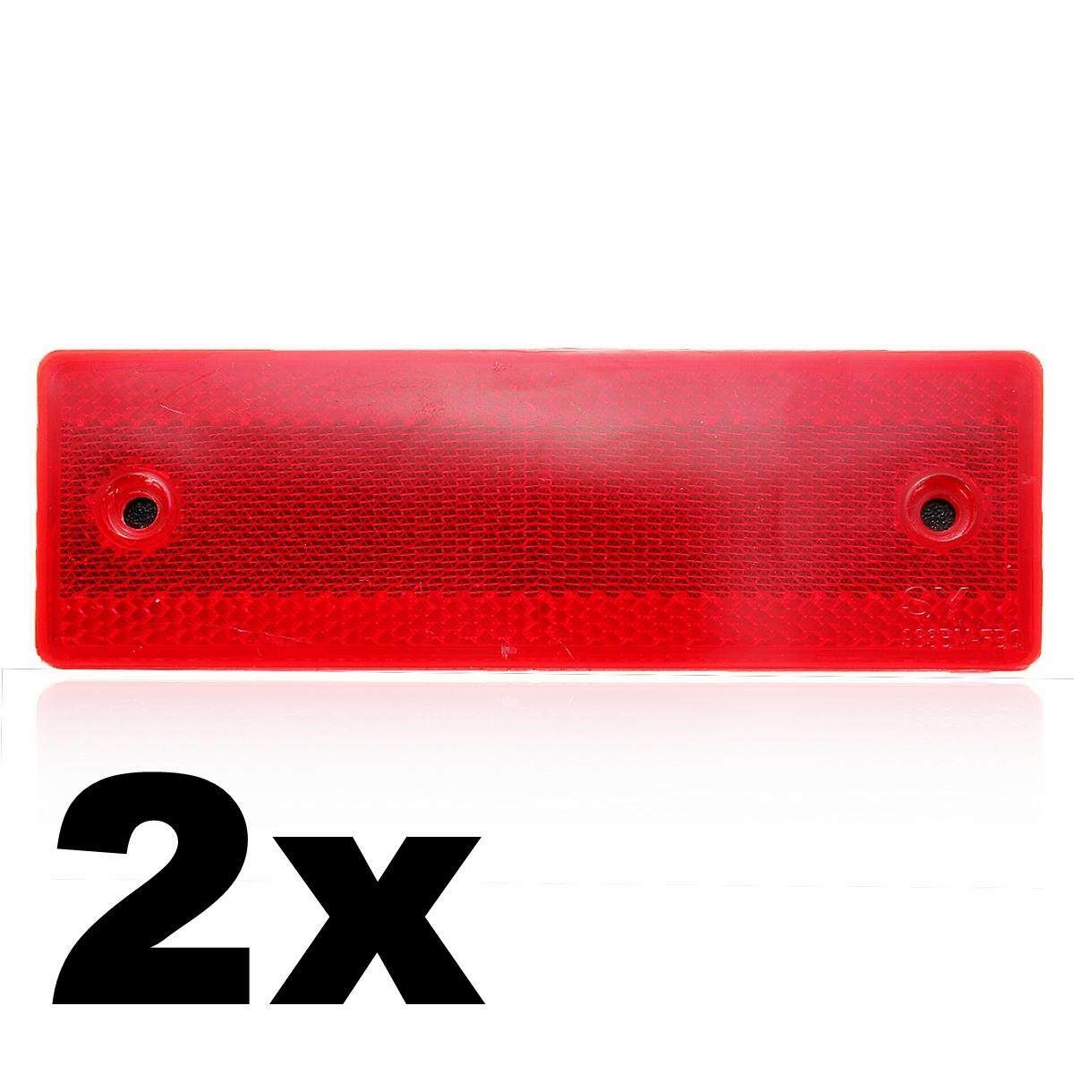 2pcs Red Approved Rectangular Reflectors For Trailers Caravan Gateposts
