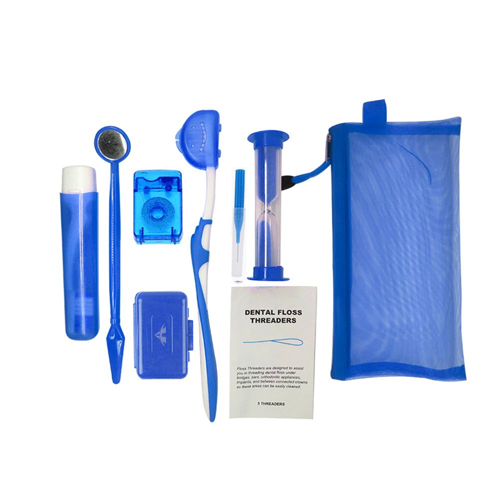 8 Piece Oral Care Dental Teeth Oral Cleaning Braces Kits With Mesh Bag