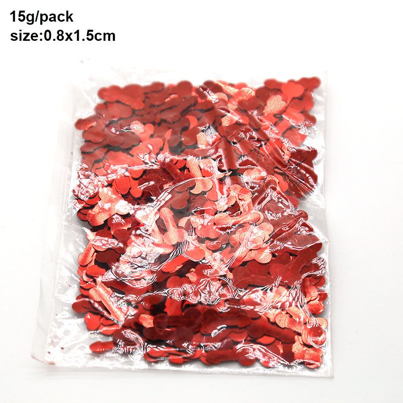15g/pack Plastic Bachelorette Party Pennis Confetti Bridal Shower-red