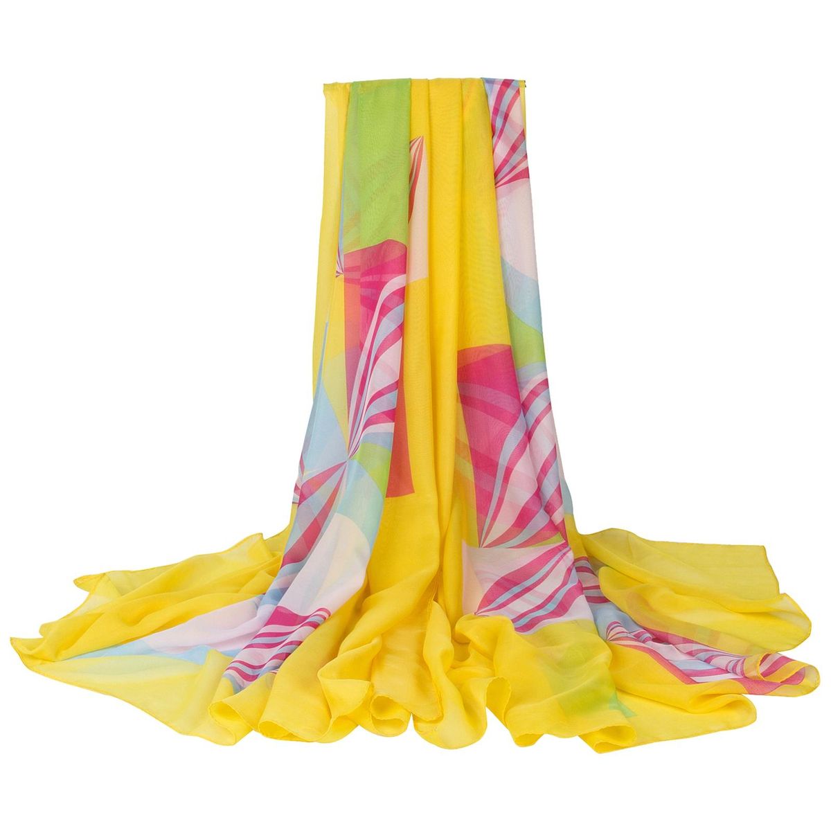 Colorful Wrap Scarf Sun-proof Rectangle-Yellow