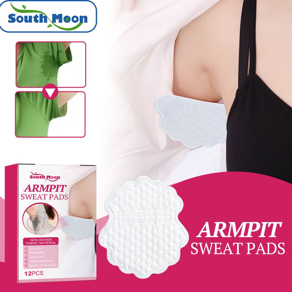12Pcs Armpit Underarm Sweat Pads Fight Hyperhidrosis