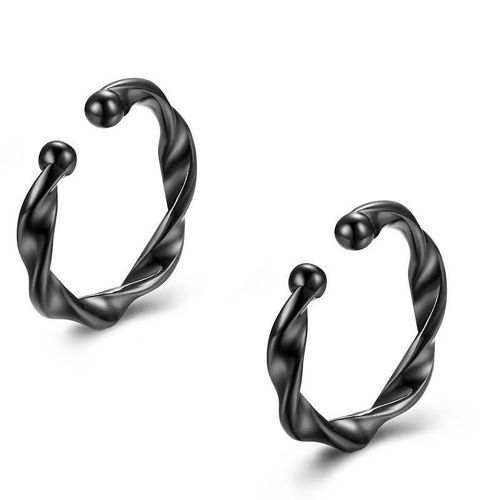 Man's Tide Ins Students Cold Wind Ear Ring Jewelry Twisted Rope Ear Clip Black