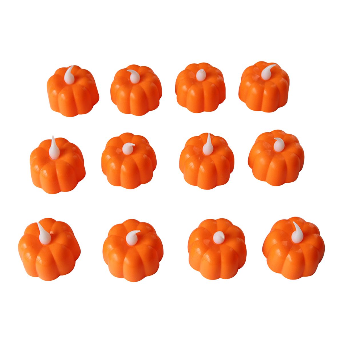 12 Pack Halloween LED Tealight Candles Pumpkin Shaped