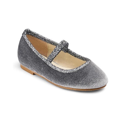 Baby Girl Grey Velvet Shoe