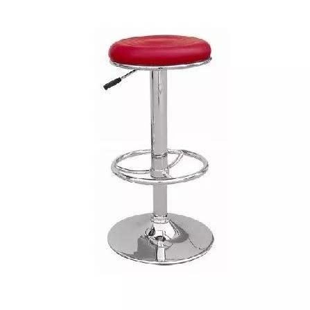 Adjustable Round Bar Stool - Red