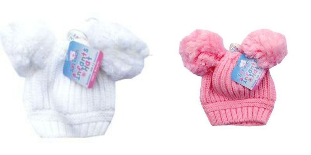 2pcs Baby Pom Pom Knitted Beanie Cap
