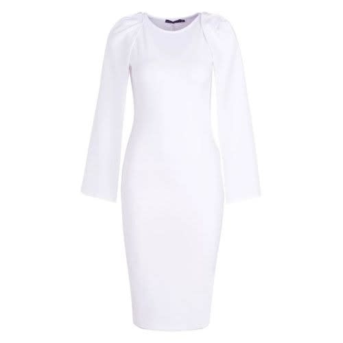 Petite Cape Sleeve Midi Dress