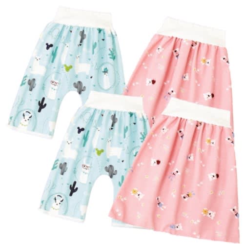 Kids Reusable Cloth Diaper - Urine Absorber-shorts & Skirt - 0-3yrs - 4 Pieces