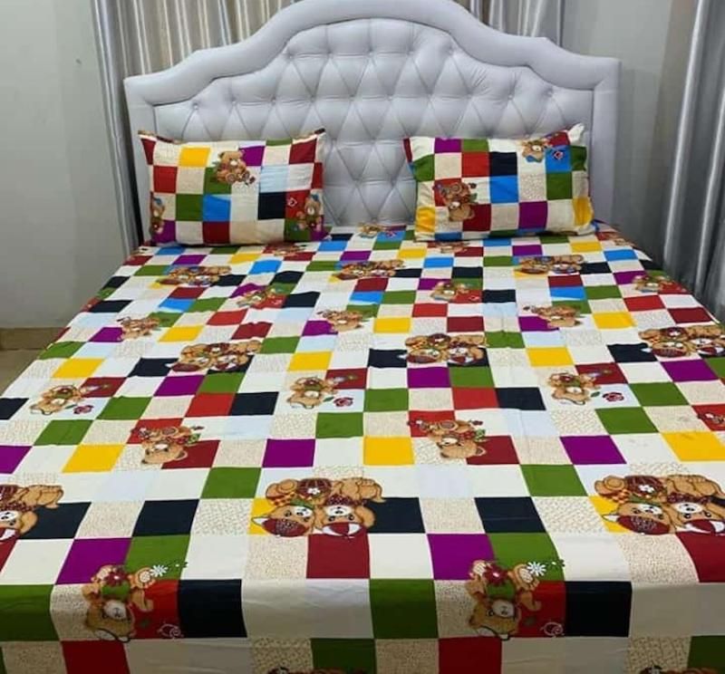 KIDS BEAR CHARACTER BEDSHEET WITH PILLOW CASES