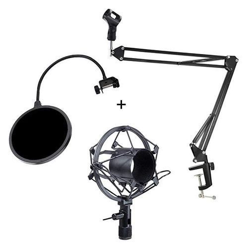 Microphone Boom Arm Stand / Shock Mount / Filter / Clip / Canon Cable Ties
