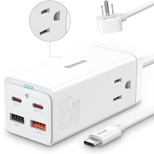 Gan3 Pro Desktop Powerstrip 2ac+2 U+2c 65w Us White (with Mini White Cable Type-c To Type-c