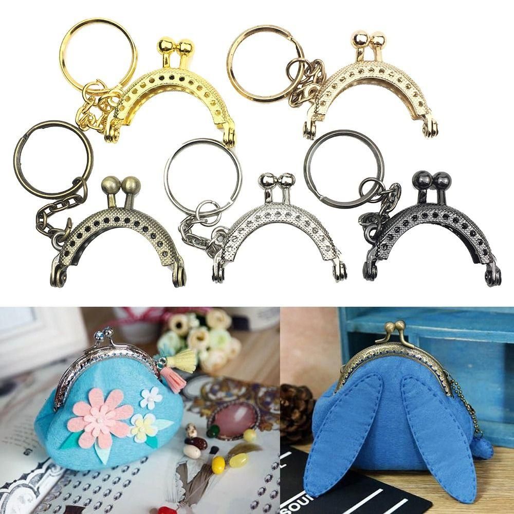 1pc Retro Purse Clasp Frame Bag Kiss Clasp Lock Metal Purse Frame for DIY Craft Purse Bag Making Accessories