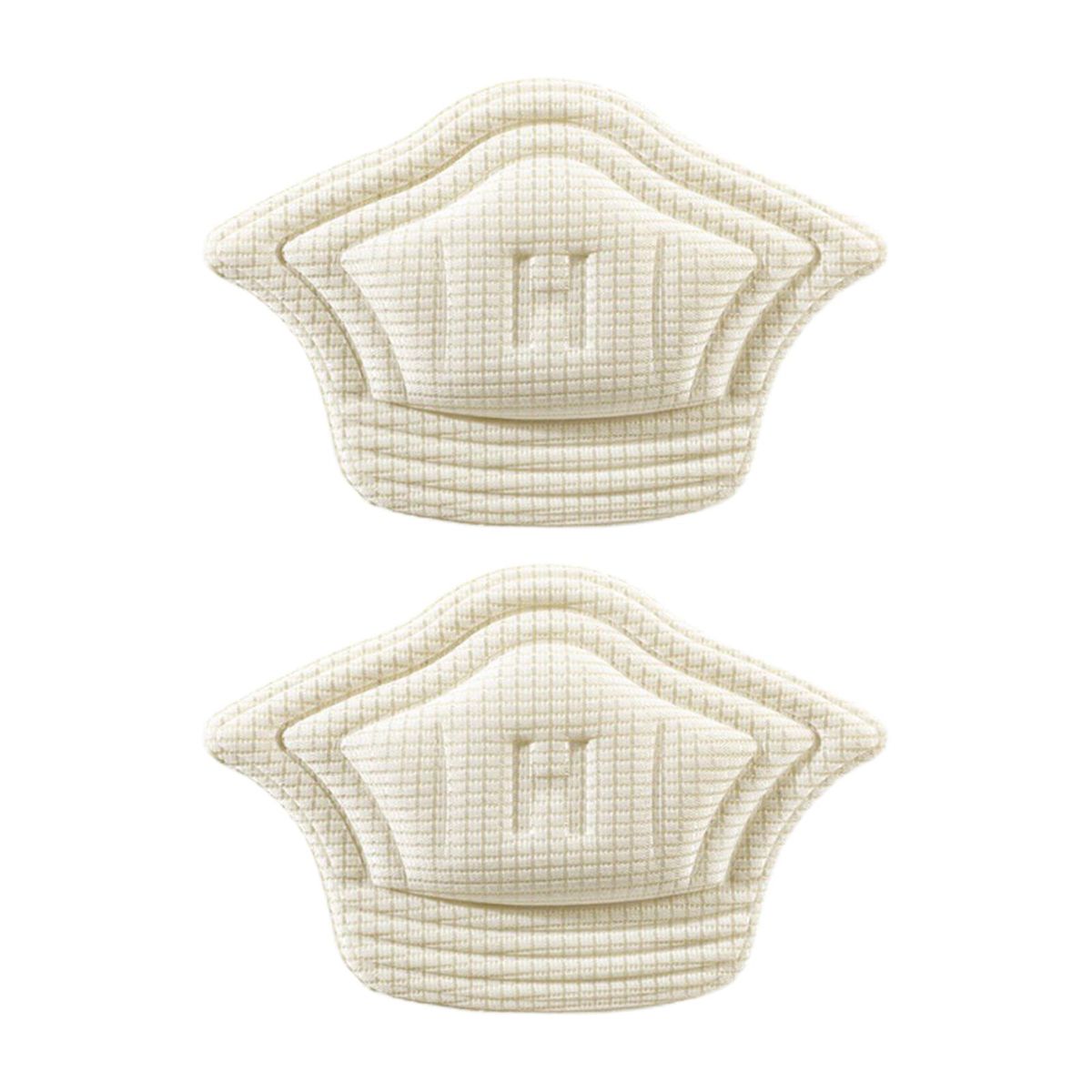 2x Heel Cushion Pads Self Adhesive Grips For Shoes Too Big Beige 10mm