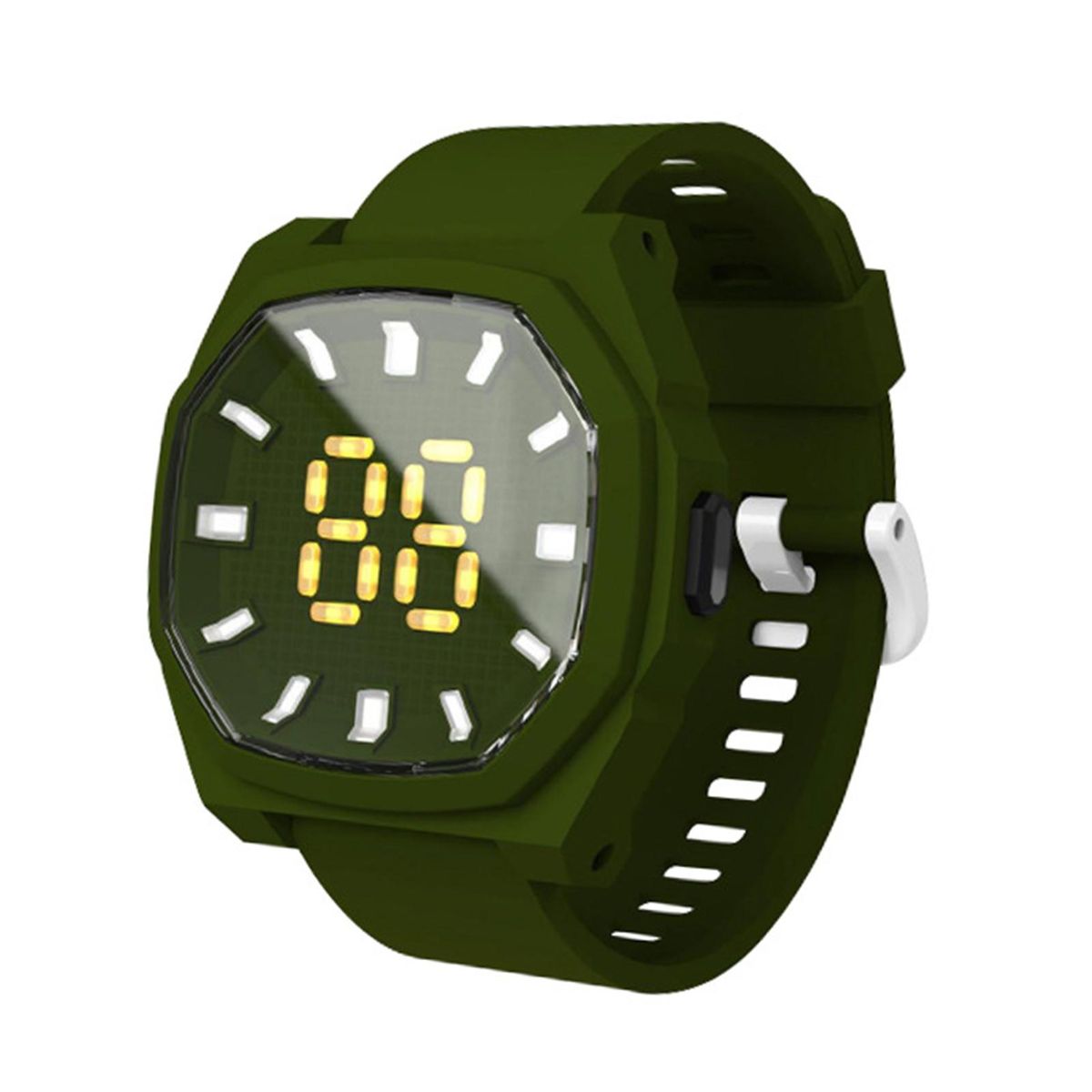 F1 Electronic Watch Waterproof Decorative 3D LED-Army Green