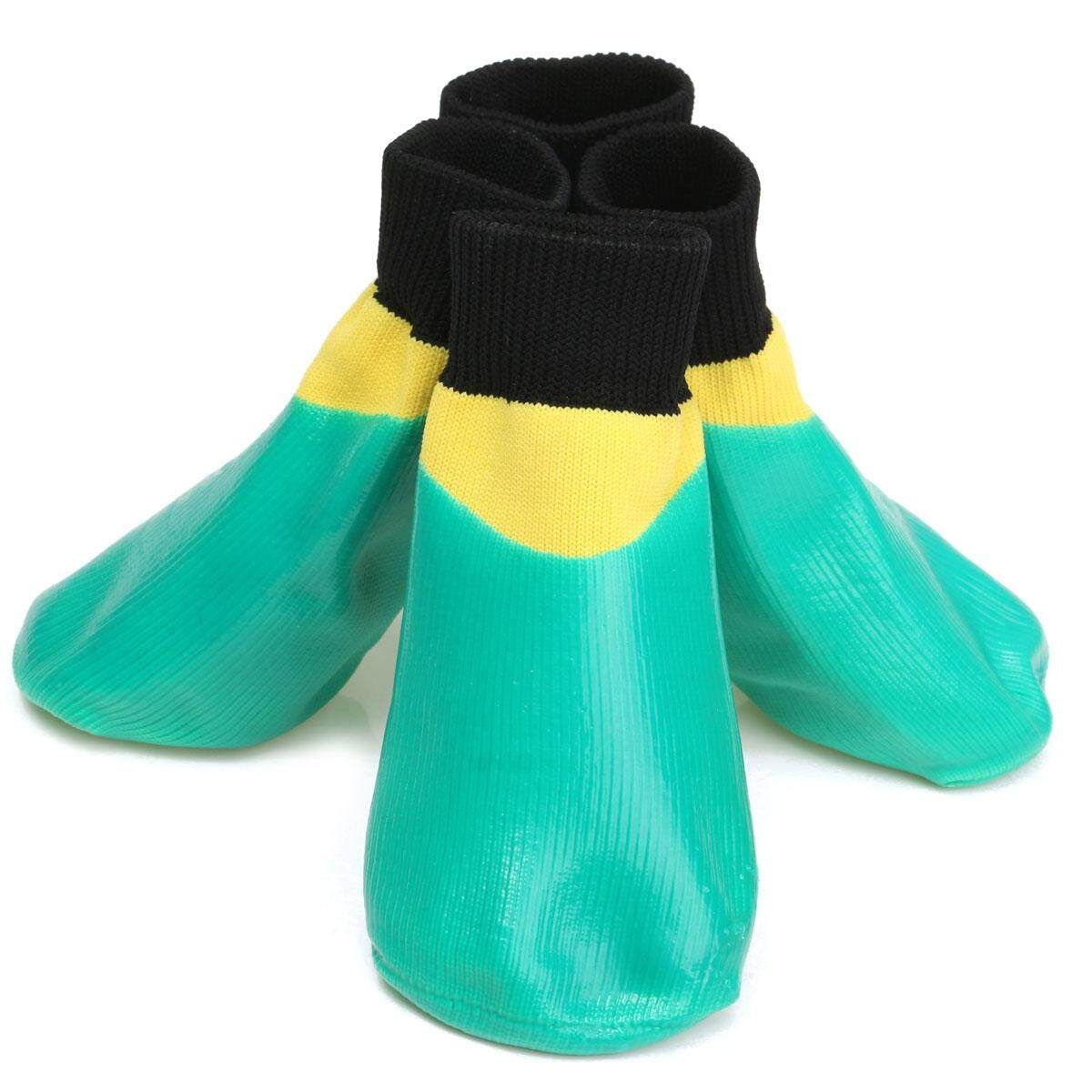 Pet Dog Waterproof Shoes Socks Anti-slip Boot Shoes Rain Snow Protective Socks Green