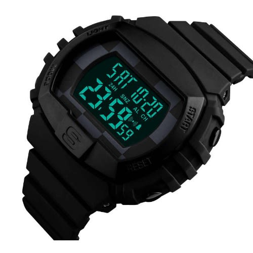 Men's Sport Black Rubber Strap Wrist Watch