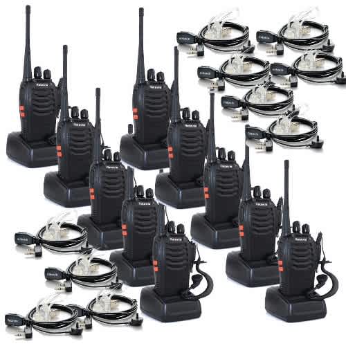 Two-way Radio Bf-888s Walkie Talkie Uhf 5w 16ch With Earpiece - 10 Pieces
