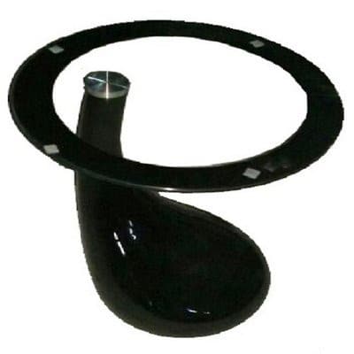 Glass Side Stool - Black