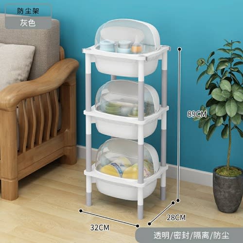 3 Tier Multipurpose Storage Rack With Transparent Lid
