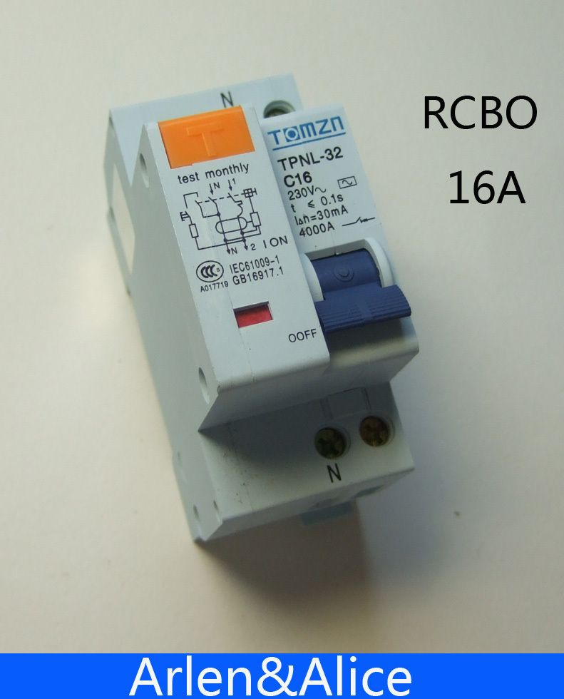 Residual DPNL 16A 60HZ Current 230V~ Circuit 50HZ 1P+N