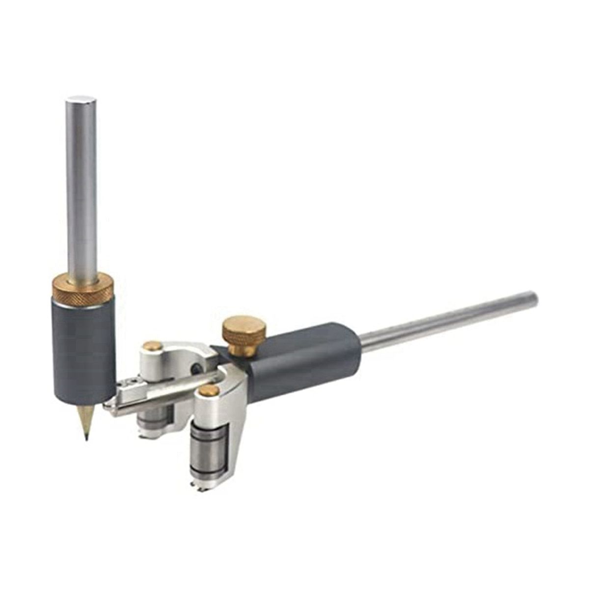 Straight Line Arc Dual-Use Line Ruler Parallel Line Drawing Pen Aluminum Alloy Multi-Functional Sliding Silver