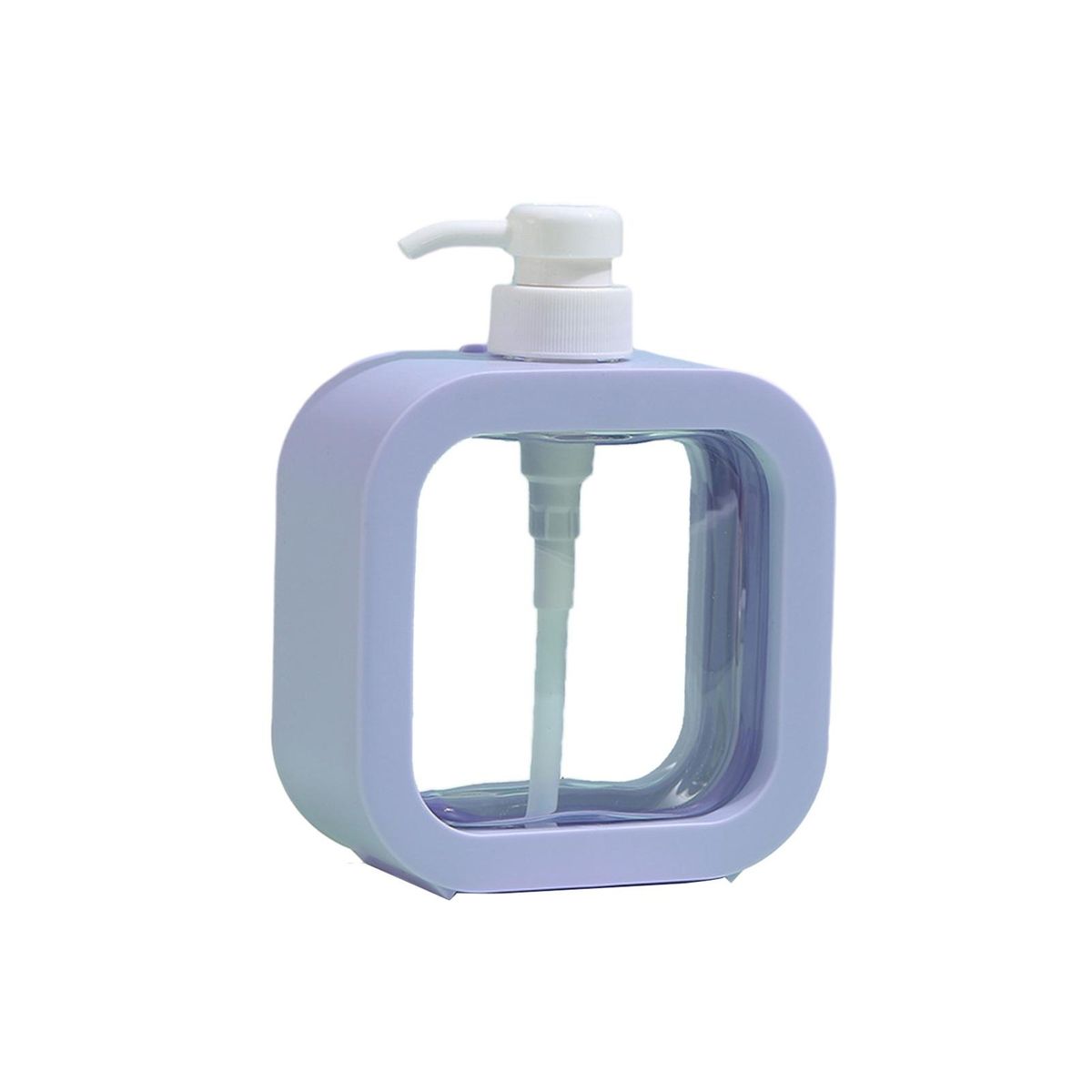 Transparent Plastic Soap Dispenser Square Dispenser Bottle for Lotion Purple