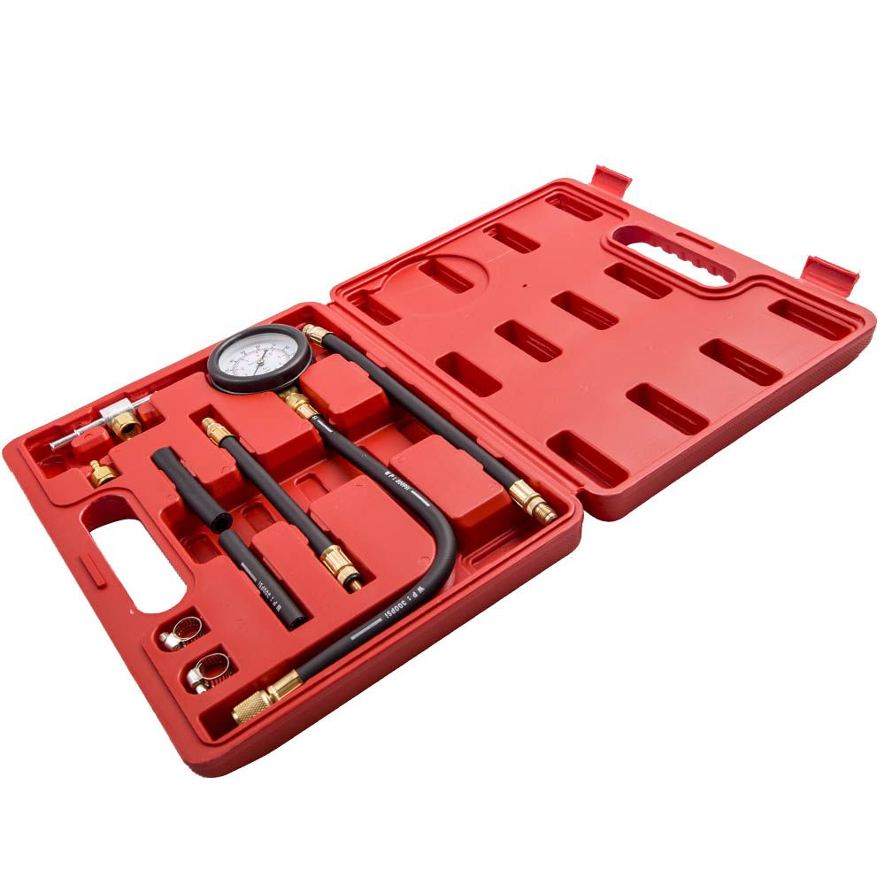 Oil Fuel Pressure Meter Tester Tool Gauge Fitting Kit