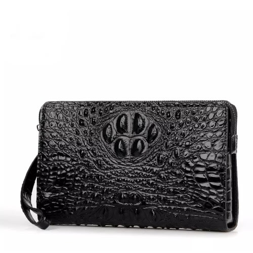Croc Legend Pattern Clutch Purse - Black