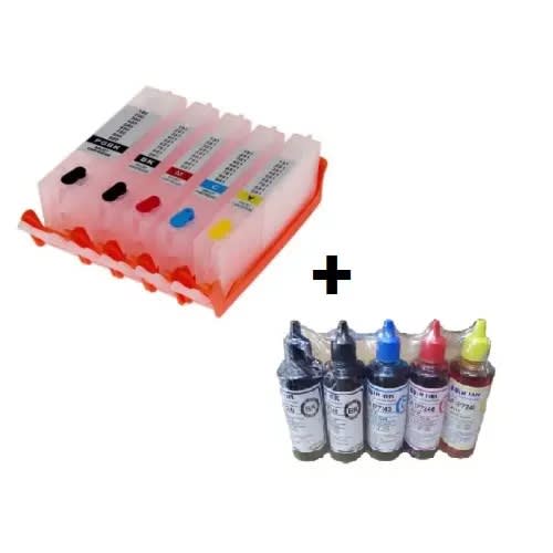 Refillable Ink Cartridge Canon Ts704 - 480/481 + Bulk Refill Ink - Black+cyan+magenta+yell