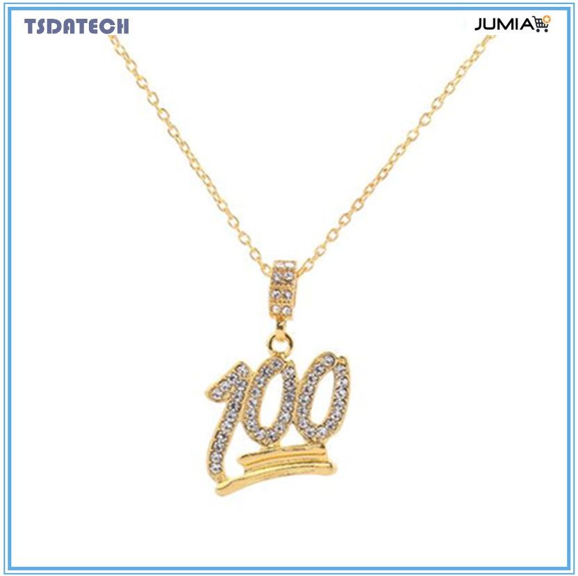 Hip-hop Style 100 Pendant Necklace Rhinestone Jewelry