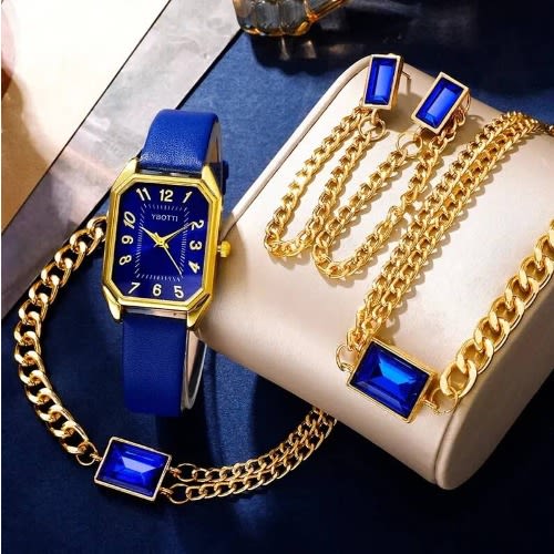 Women Fashion Square Watch - Simple Femme Jewelry Set