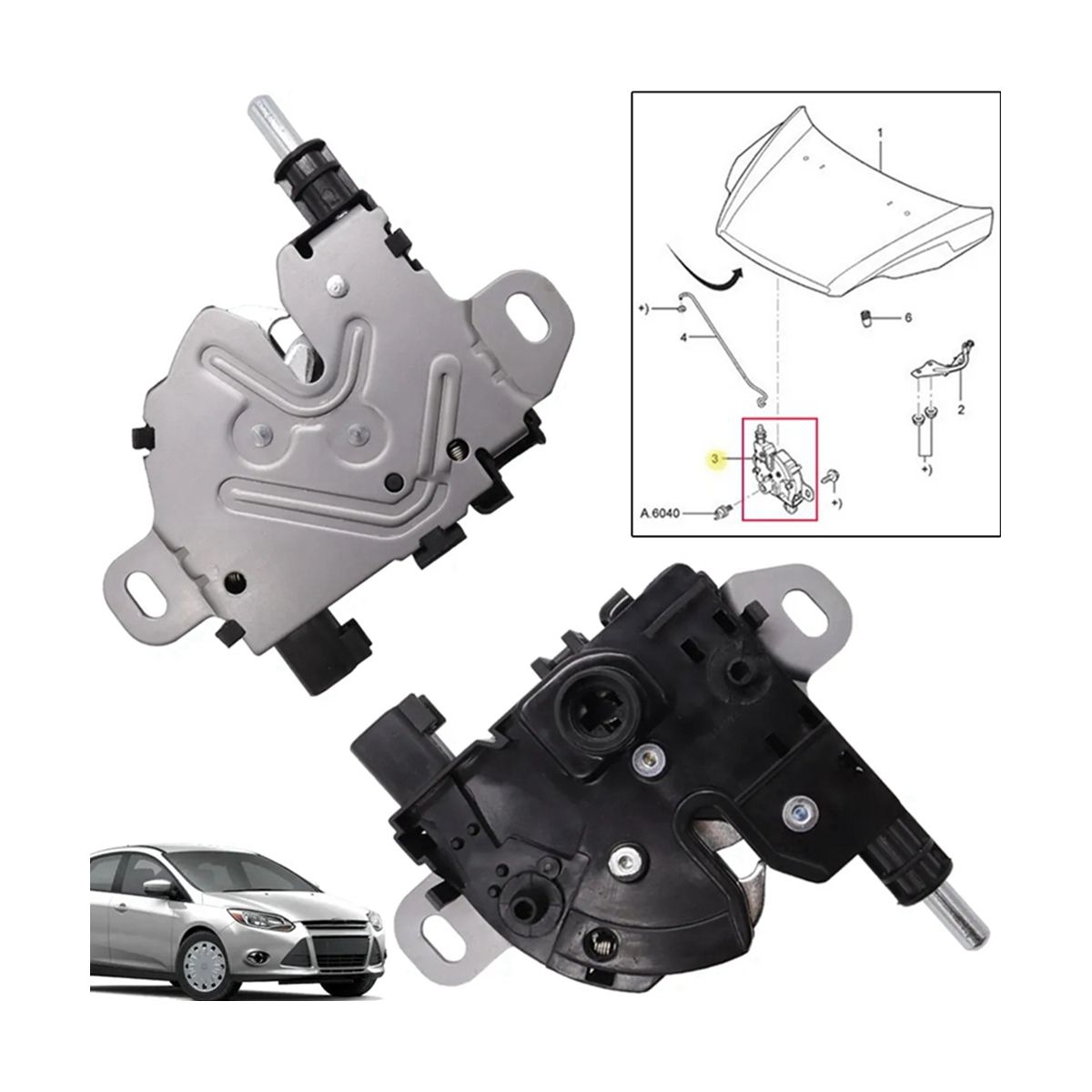 Engine Bonnet Hood Lock for Ford Focus MK2 C-Max Kuga 3M5116700AC/BC