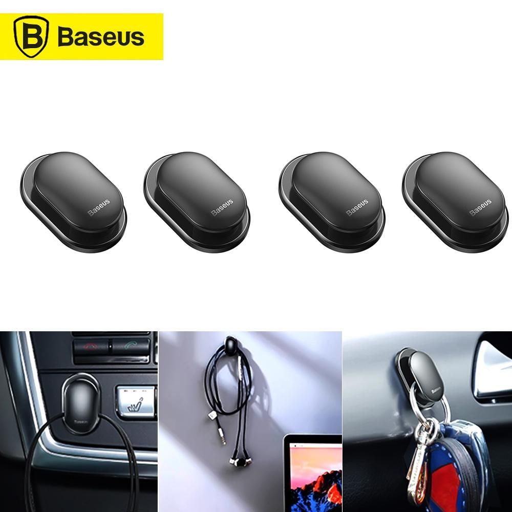 Baseus Sticky Hanger  4 PCS Hooks Gift for Car Home Wired Earphone Clothes Umbrella