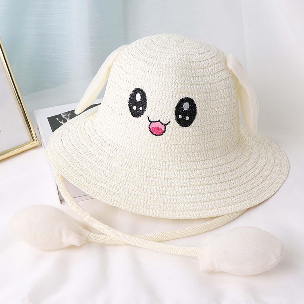 Bunny Ears Straw Hat Cap Summer Sunshade Hat For Milky