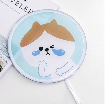 Cream Cool Nylon Cartoon Foldable Gift Children Pattern For Decorative Fan Ice Design Decor Fans Party Hand