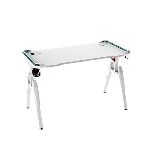 Modern V Shaped Rgb Led Lights Gaming Table - White