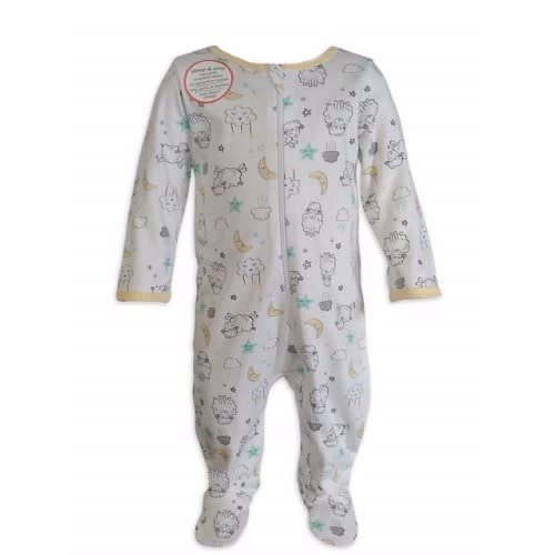 Unisex Baby Organic Cotton Sleep & Play Sleeper Pyjamas - Lamb