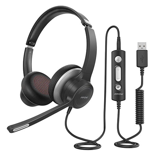 Hc6 Usb Headset With Microphone, Comfort-fit Office Computer Headphone