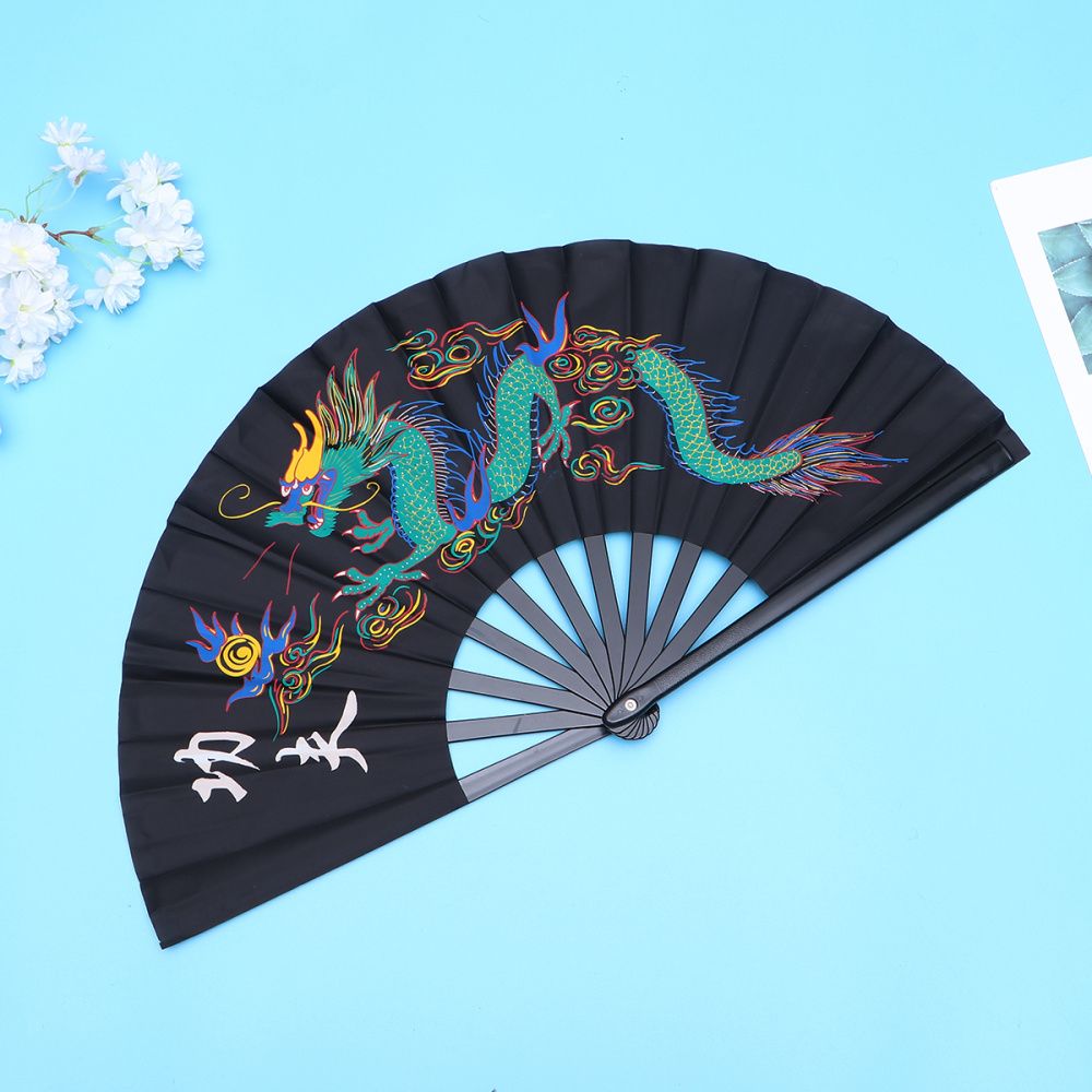 Martial Fan (Black) Taichi Fan Plastic Fan Chinese 1Pc Arts Fan Performance Fan Kungfu