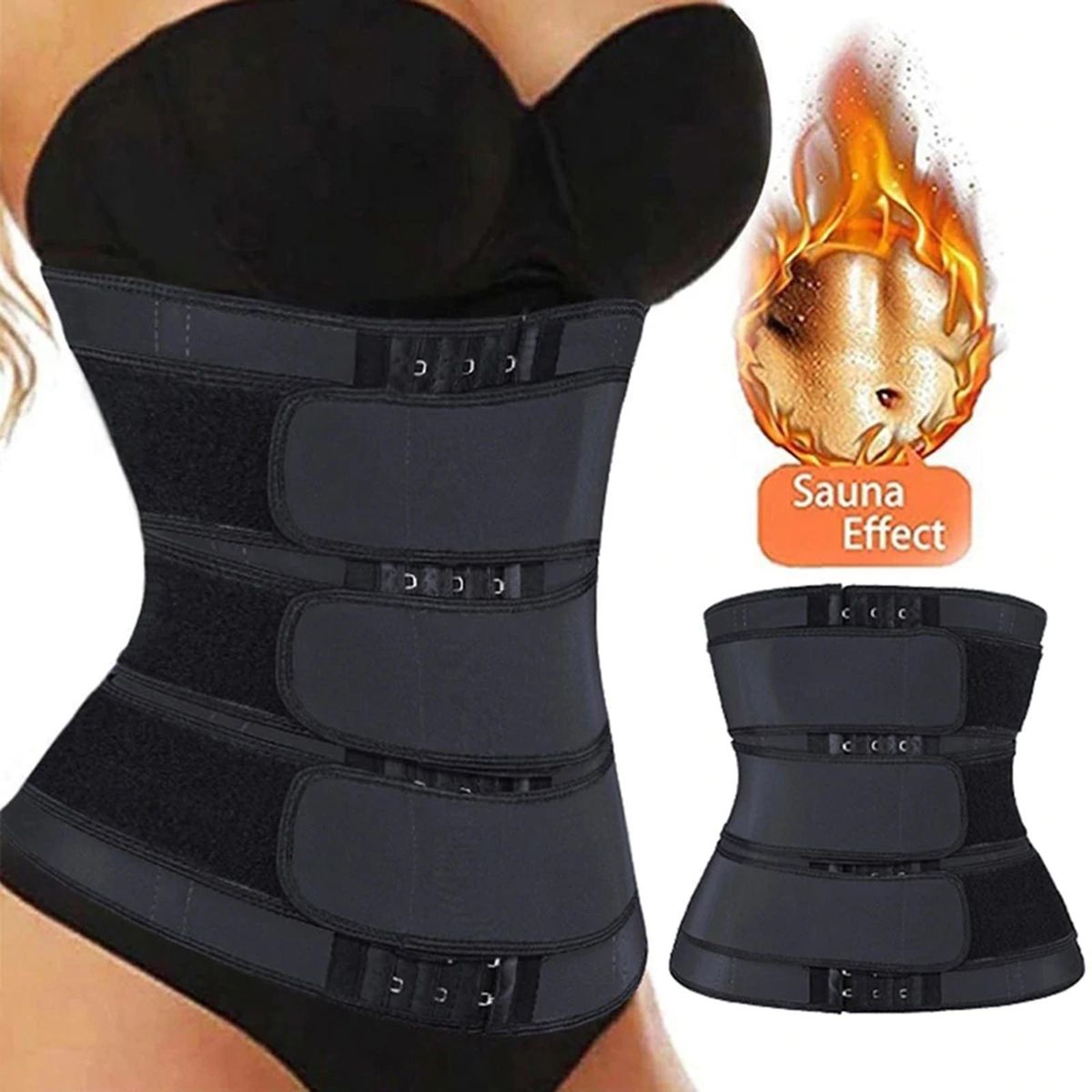 Women Waist Girdle Belt Body Shaper Cincher Trainer Tummy Black XL