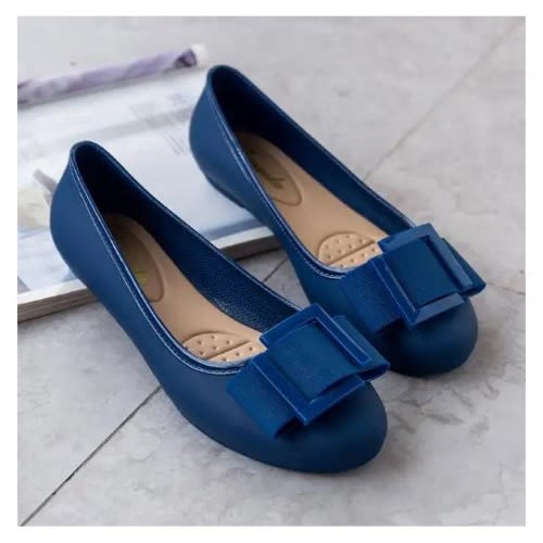 Womens Leather Penny Loafers Slip On Flats - Blue