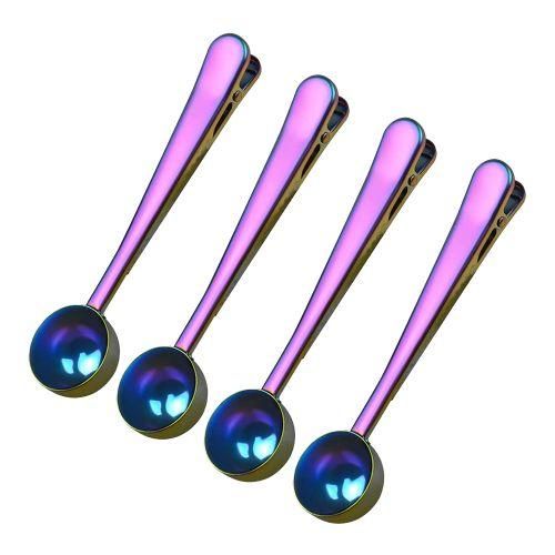 Coffee Scoop Clip,4 Pcs Stainless Steel Table