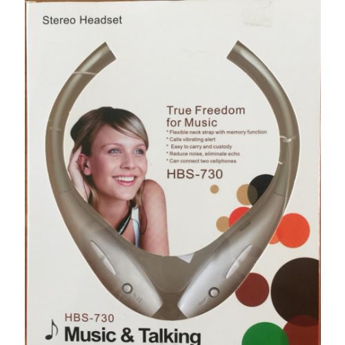 Wireless Bluetooth 'Music & Talking' Stereo Headset & Neckband With Magnetic Earbuds  - White