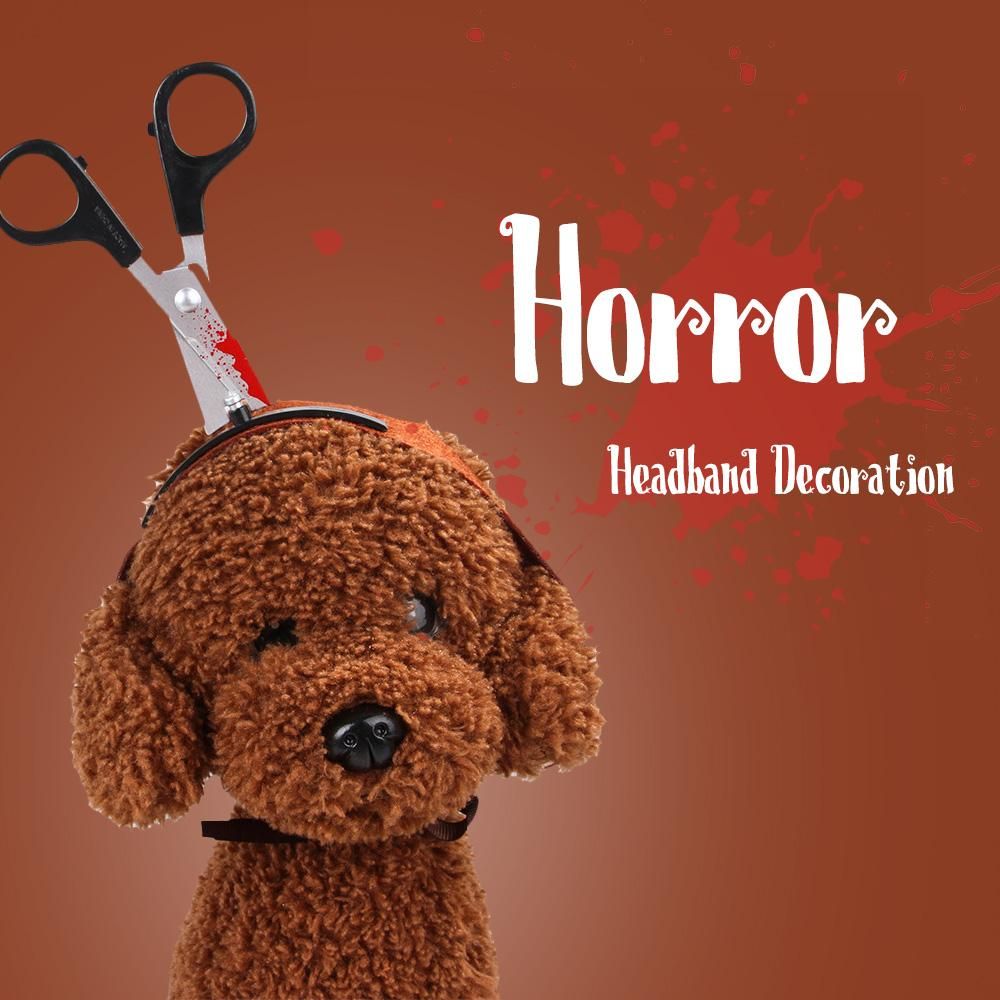 Pet Dog Headband Accessories Axe Saw Scissor Horror Props Pet Halloween Costumes Cosplay Clothes Decoration Horrible Costume for Dog Puppy
