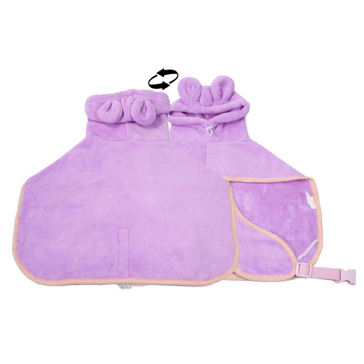 Pet Drying Coat Large Medium Small Dogs Cats Robe Towel Purple