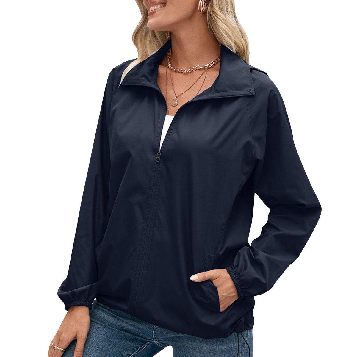 Jackets For Women Lightweight Waterproof Hooded Rain Jacket