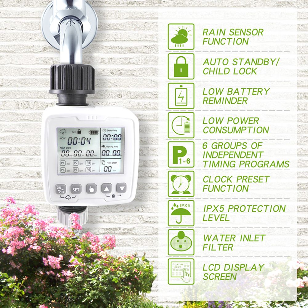 Intelligent Auto Irrigation Timer IPX5 Waterproof