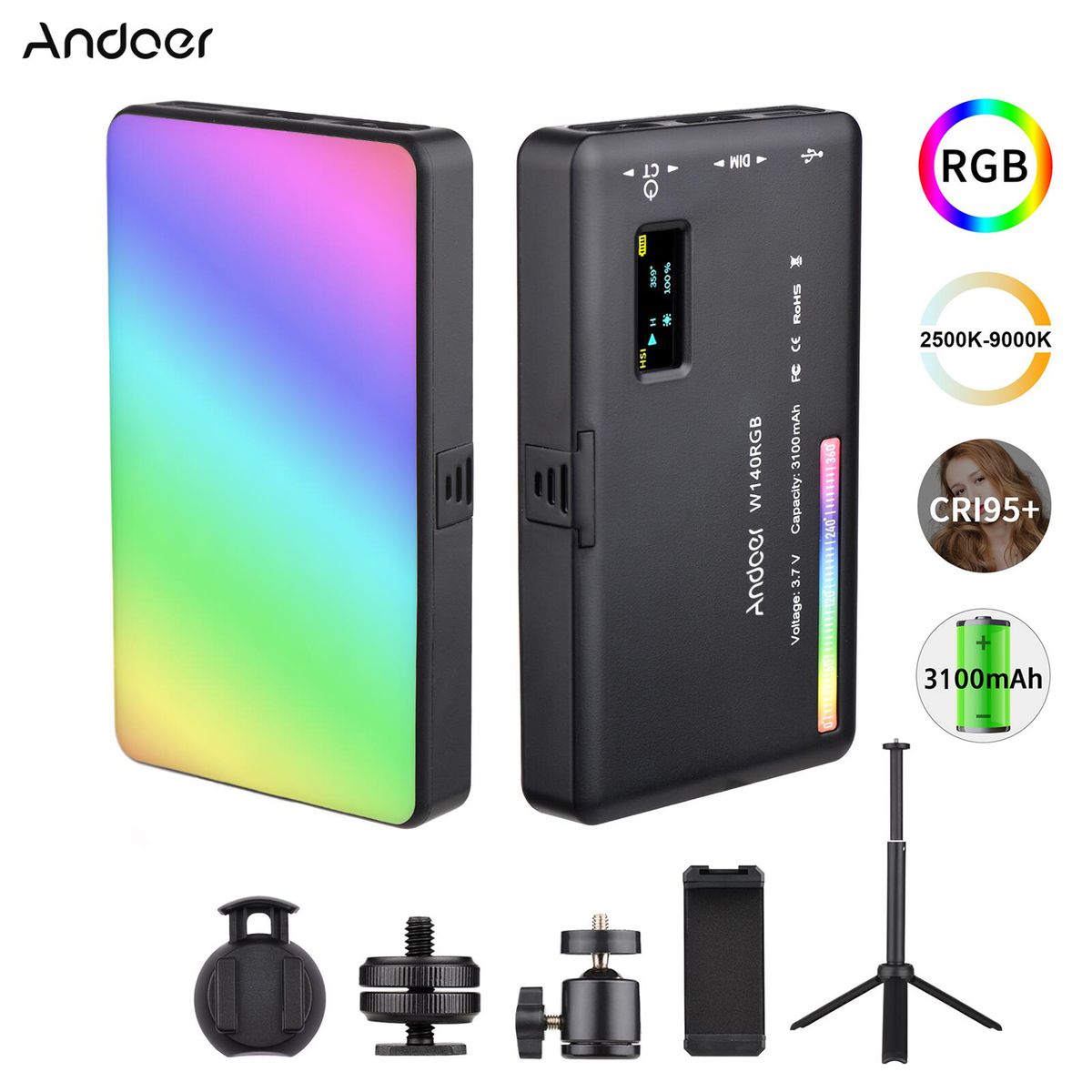 W140RGB LED Video Light Kit Pocket Video Conference Lighting