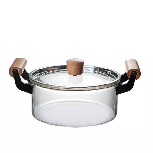 Heat Resistant Glass Cooking Pot With Lid - 3.5L